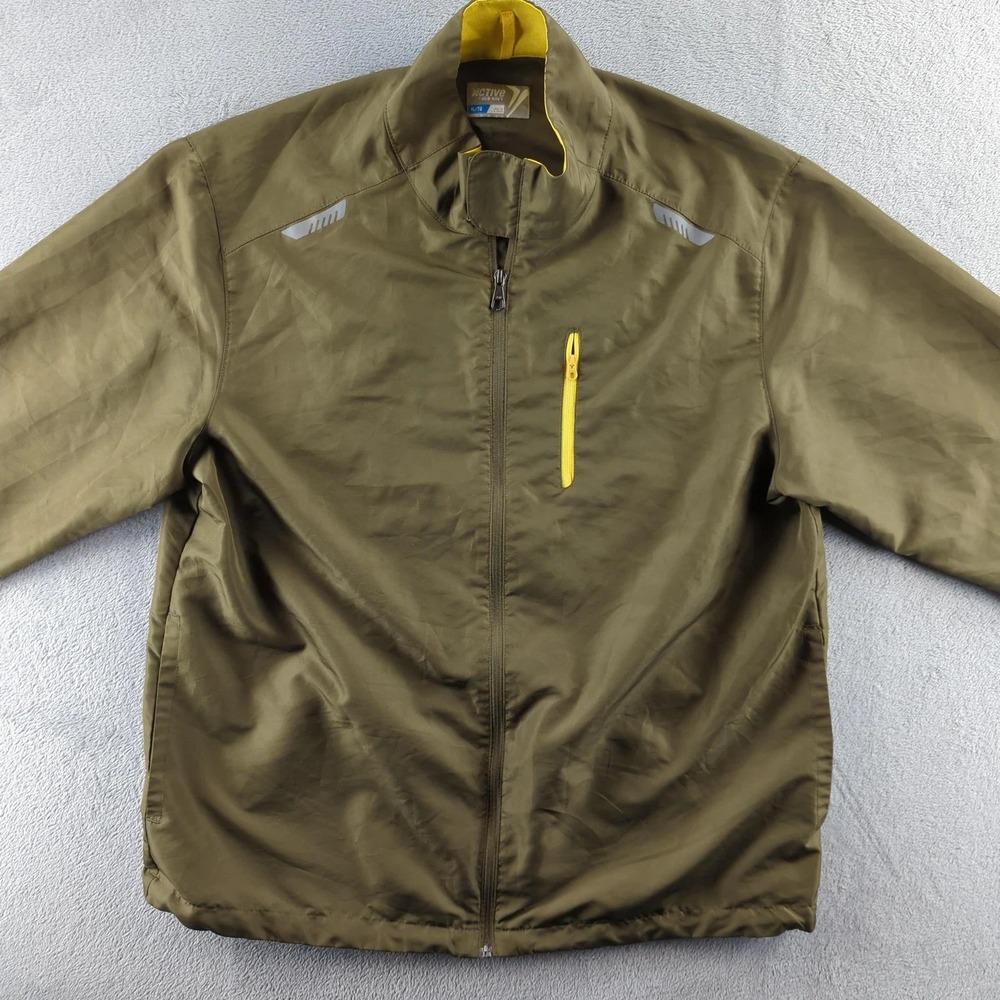 Old Navy Active Windbreaker Jacket Mens XL Green Yellow Running Outdoor Coat - Picture 8 of 10